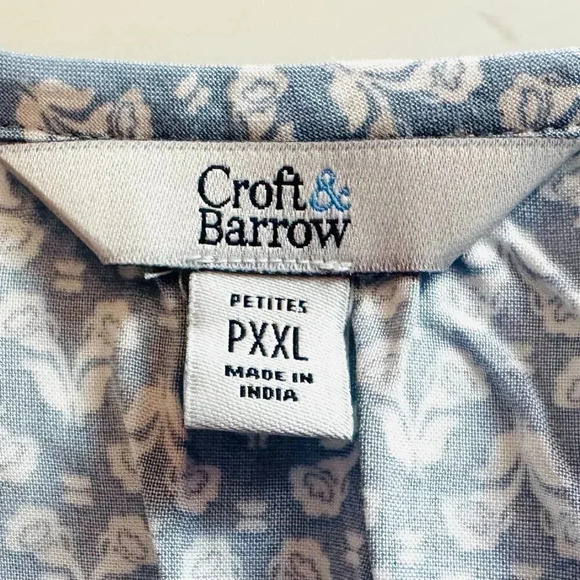 NWT CROFT&BARROW Women Sleeveless Pullover Keyhole Neckline Floral Shirt Sz PXXL - Picture 11 of 13